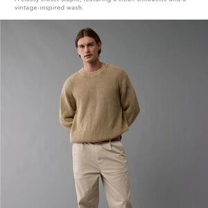 AE Shaker Stitch Crew Neck Sweater